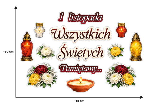 Dekoracja - Wszystkich Świętych (jednostronna)