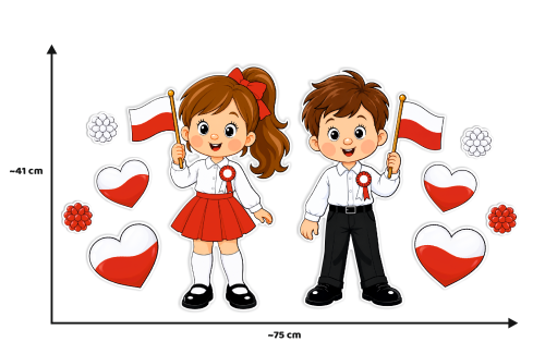 Dekoracja Patriotyczna Duże Dzieci - wzór 3 (dwustronna)