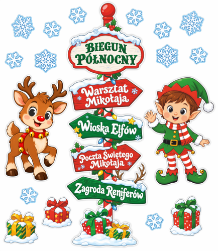 Dekoracja Świąteczna Boże Narodzenie - Drogowskaz Świąteczny (rozmiar XXL)