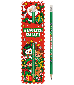 Ołówek z gumką - MIKOŁAJKI/BOŻE NARODZENIE (wzór 13)