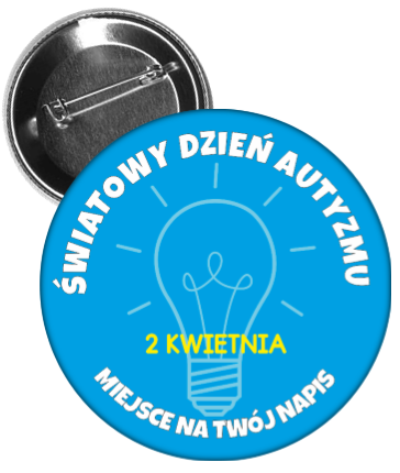 Przypinka światowy dzień autyzmu.