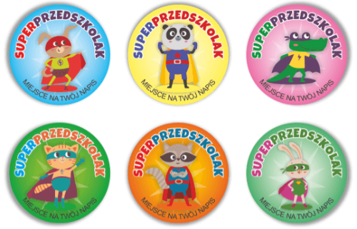 Naklejki motywacyjne dla superprzedszkolaka