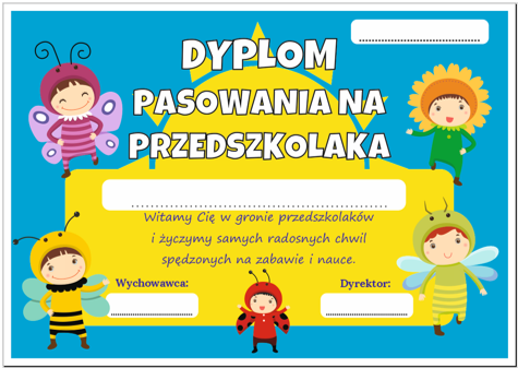 Dyplom pasowania na przedszkolaka 