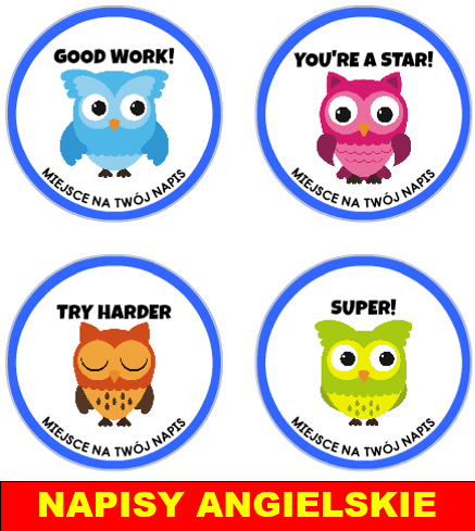 Naklejki angielskie sowy