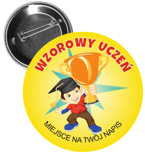 Przypinka wzorowy uczeń dla dzieci.