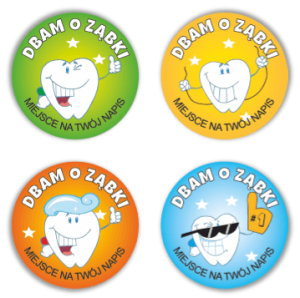 Naklejki "Dzielny Pacjent (8)" (40mm, 120 szt.) + nazwa szkoły/przedszkola/firmy