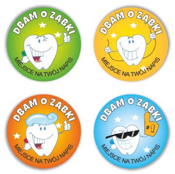Naklejki "Dzielny Pacjent (8)" (40mm, 120 szt.) + nazwa szkoły/przedszkola/firmy