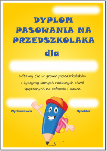 Dyplom pasowania na przedszkolaka