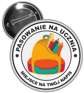 Przypinka pasowania na ucznia.