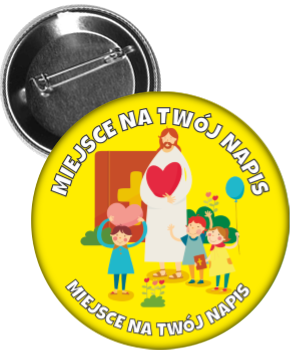 przypinka religijna Jezus z dziećmi