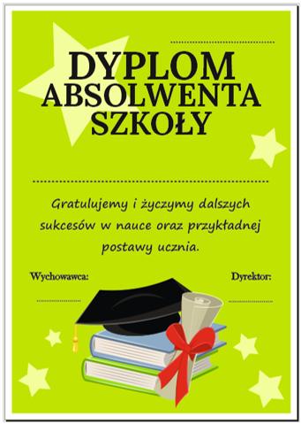 Dyplom ukończenia szkoły