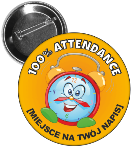 Przypinka dla dzieci za wzorową frekwencję.