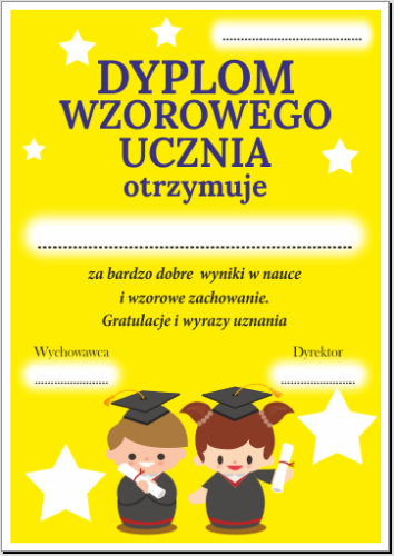 Dyplom wzorowego ucznia