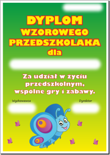 Dyplom wzorowego przedszkolaka