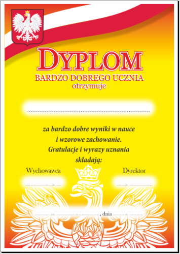 Dyplom wzorowego ucznia