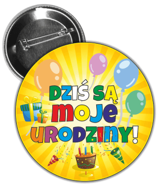 przypinka na urodziny