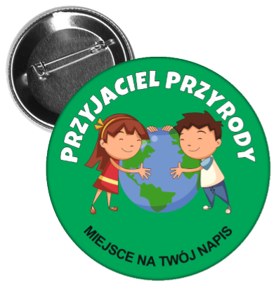 Przypinka Przyjaciel Przyrody dla dzieci.