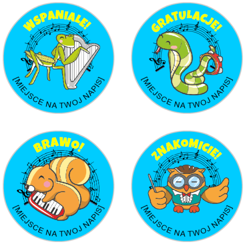 Muzyczne naklejki dla dzieci.