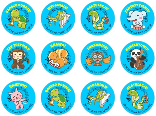 Muzyczne naklejki dla dzieci.