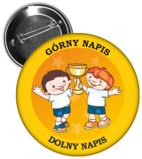 Przypinka sportowa z dziećmi