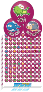 Małe Naklejki "Mini Zwierzaczki" (j. niemiecki, 20mm, 540 szt.)