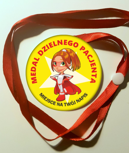 Medal dzielnego pacjenta z dziewczynką 
