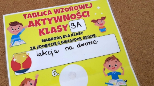 tablica motywacyjna wzorowej aktywności