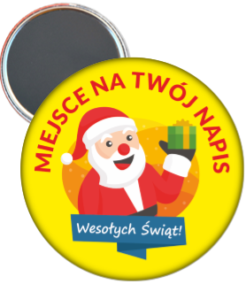 Magnesy świąteczne z mikołajem i własnym napisem