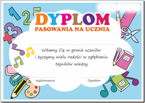 Dyplom pasowania na ucznia