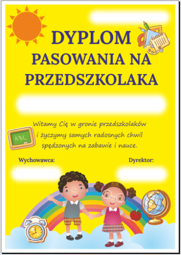 Dyplom pasowania na przedszkolaka