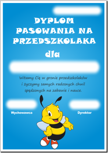 dyplom pasowania na przedszkolaka