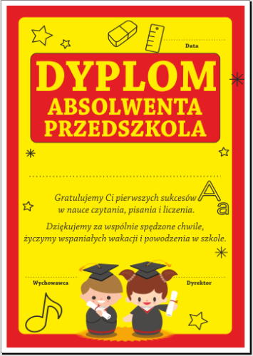 Dyplom ukończenia przedszkola