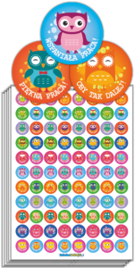 Małe Naklejki "Sowy" (20mm, 440 szt.)