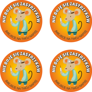 Naklejki "Dzielny Pacjent (5)" (40mm, 120 szt.) + nazwa szkoły/przedszkola/firmy