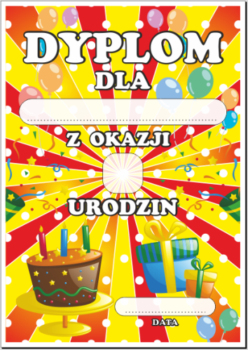Dyplom z okazji urodzin