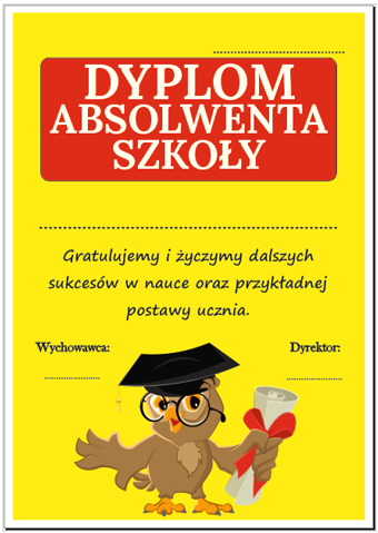 Dyplom ukończenia szkoły