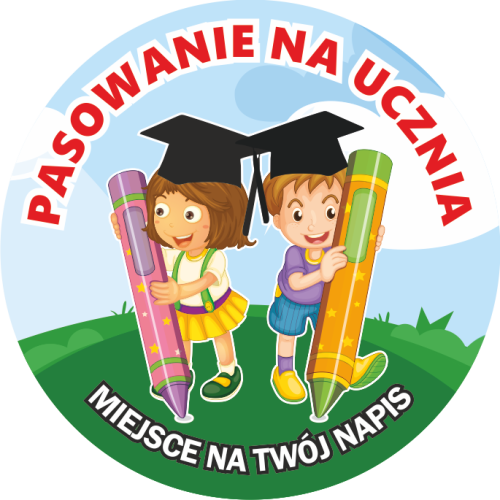 Medal: Pasowanie na Ucznia (Dzieci z ołówkiem) + twój napis