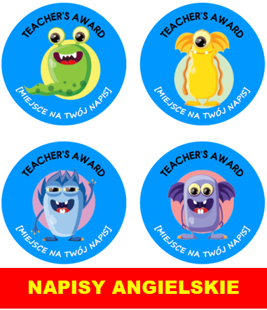 naklejki angielskie potworki