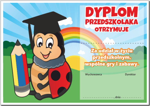 Dyplom przedszkolaka z biedronką