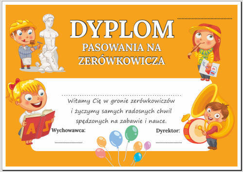 Dyplom pasowania na zerówkowicza