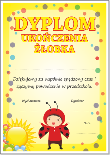 Dyplom ukończenia żłobka