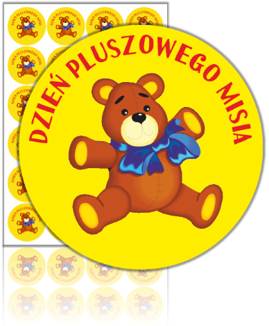 Naklejki "Dzień Pluszowego Misia" (40mm, 24 szt.)