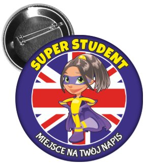Przypinka super student z dziewczynką