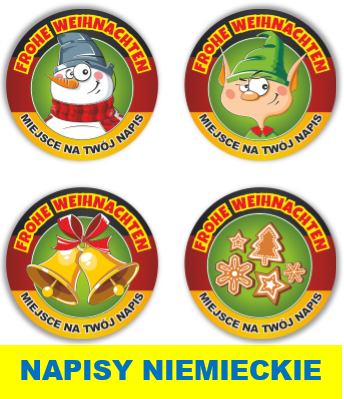 Świąteczne naklejki w języku niemieckim