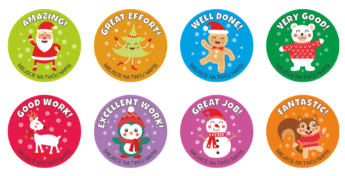 Naklejki świąteczne w języku angielskim