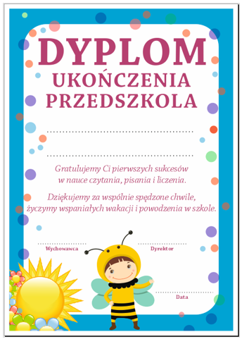 Dyplom ukończenia przedszkola