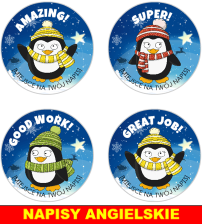 Naklejki dla dzieci Zimowe Pingwiny.