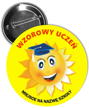 przypinka wzorowy uczeń słoneczko