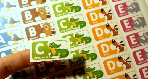 naklejki angielskie alfabet zwierzaczki