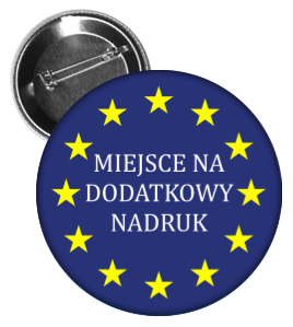Przypinka: Unia Europejska + napis